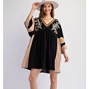 NWT Easel Size L Black Tunic Dress with Pockets